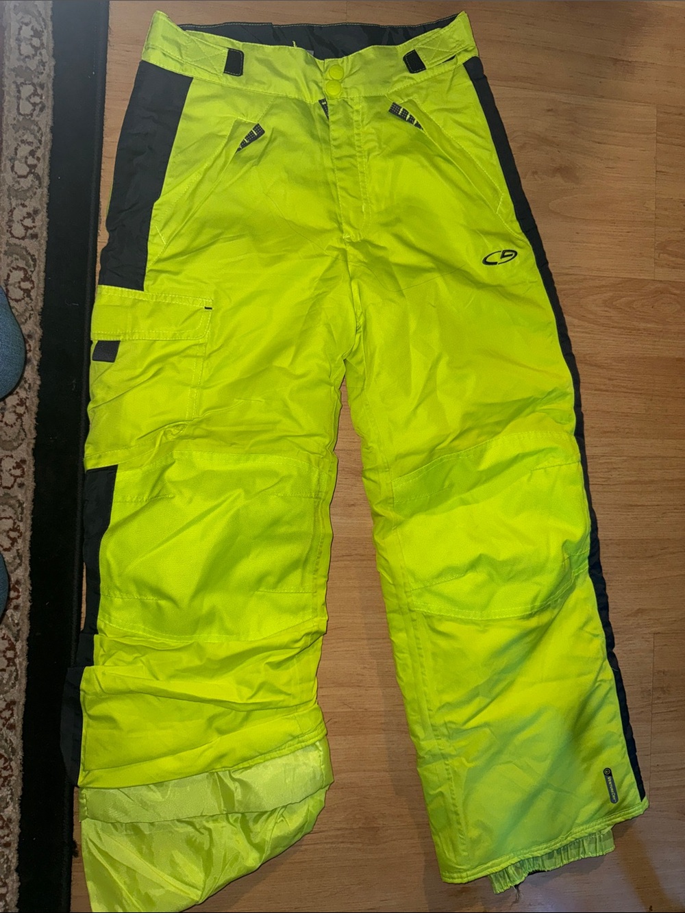 Champion Neon Yellow snow/bib pants with Black Trim
